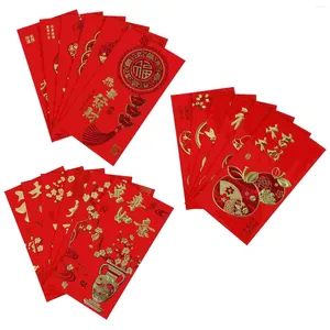 Envoltura de regalo 36 PCS 2023 Año Sobre rojo Decoración de chinoiserie Sobres de dinero Pockets Lucky Chinese Hong Bao