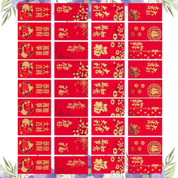 Papel de regalo 36 piezas Paquete rojo Regalos Año chino Dinero R Calendario Personalidad Sobres