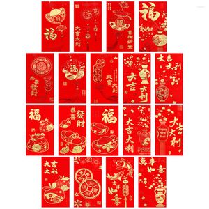 Emballage cadeau 36 pièces année enveloppe rouge enveloppes R 2023 sac d'argent paquet chinois