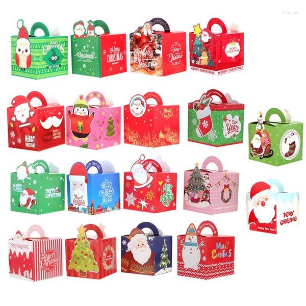 Cadeau cadeau 36pcs belles boîtes de fruits de dessin animé pomme de Noël jolie boîte de bonbons à la main