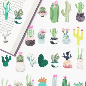 Cadeau cadeau 38 pcs dessin animé plante verte cactusl pour téléphone voiture étiquette décorative papeterie autocollants scrapbooking bricolage journal jouet autocollant