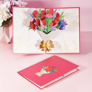 Emballage cadeau 3d Up cartes de fête des mères cadeaux bouquet floral fleurs de voeux pour maman épouse anniversaire sympathie se rétablir D9z1Gift