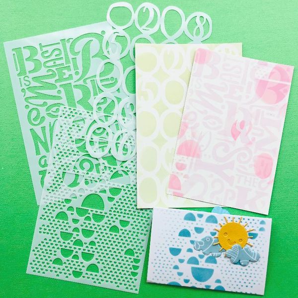 Cadeau Wrap 3pc Set 15cm Artiste Lettre Numéro Cercle Fond Superposition Pochoirs Peinture Scrapbook Cardmaking Coloriage Gaufrage ModèleGif