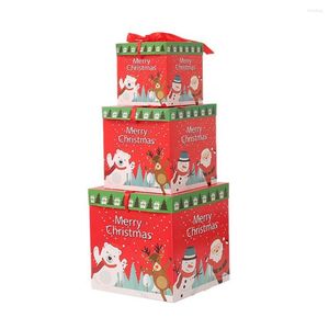 Cadeau cadeau 3pcs boîte décorative motifs de bonhomme de neige ornement de Noël
