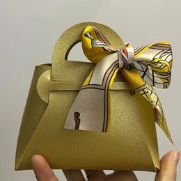 Envoltura de regalo 3 piezas Bolsa de favor de cuero con bufanda para decoración de fiesta de boda Baby Shower Ramadán Eid Un regalo para mi amigo Embalaje 231018