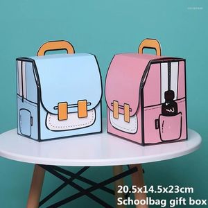 Geschenkwikkeling 3 % Schooltas doos Baby shower Verjaardagsfeestje Snack Baking Food Packaging Kind/Child Favor Paper Children's Day