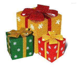 Enveloppe-cadeau 3pcs / set Christmas DIY PVC BOX FAVORS CADEAUX Boîtes de bonbons avec ruban Baby Shower Wedding Party Supplies