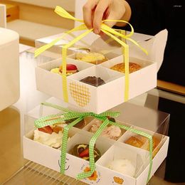 Cadeau cadeau 4/6/12 tenant des cupcakes standard conteneur de cupcake avec fenêtre d'affichage plateaux de gâteaux blancs support boîte de pâtisserie polyvalente