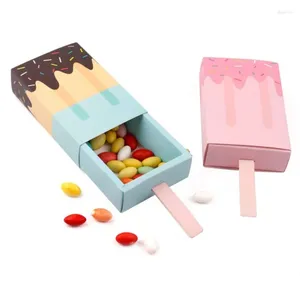 Geschenkwikkeling 4/6 stks ijsvorm snoep gunsten dozen voor verjaardag baby shower zomer feestverpakking papieren bruiloft gasten doos