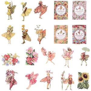 Geschenkwikkeling 4 dozen Fairy Stickers Patches Fairies Girl Flower Bloem Supplies Planner Laptop Scrapbook Decoratieve decoratie