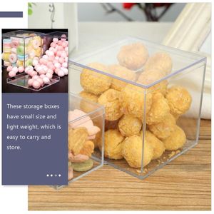 Geschenkomschakeling 4 PCS Cupcake Box Carrier sieraden Organisator Case Birthday Candy Clear Small Favor Boxes Cup Cake