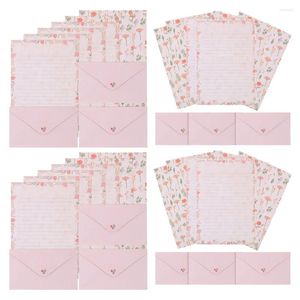 Enveloppe cadeau 4 ensembles Enveloppe de papeterie pour la lettre écriture papier vintage invitations kit lettres mignonnes rose