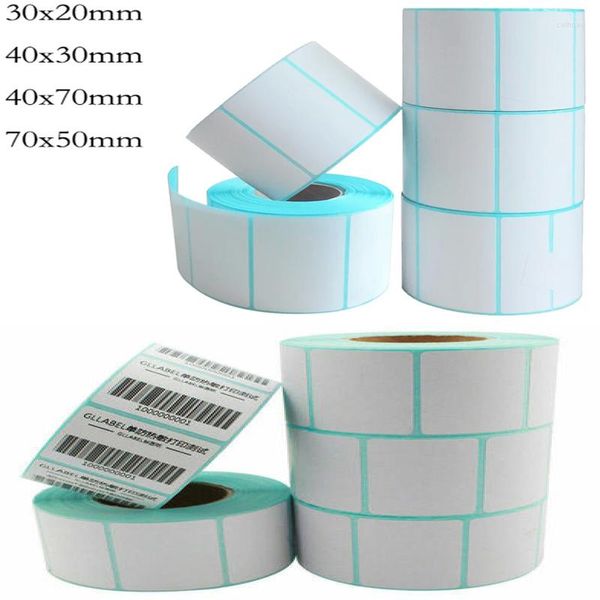 Emballage cadeau 4 tailles étiquette thermique autocollant papier supermarché prix blanc code à barres impression directe fournitures étanches adhésif