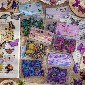 Enveloppe-cadeau 40 PCS / Pack Butterfly Garden Sticker Imperproof Pet Pet Decorative Scrapbooking Matériau