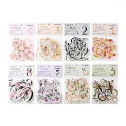 Cadeau cadeau 40 pcs autocollant floral figure pack série de numéros chanceux créatifs petits autocollants de tente de main fraîche 8 modèles