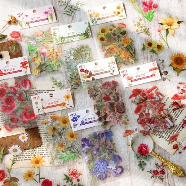 Enveloppe cadeau 40 PCS Vintage Botanical Nature Series Stickers Stickers Scrapbook Handbook Decoration Collage Aesthetic Craft Supplies