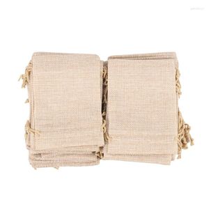 Geschenkomschakel 40 stuks jute tassen met trekkoord 13cmx10cm tas sieraden zakjes voor bruiloft en feest gunsten diy cr