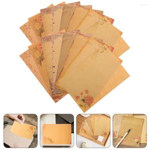 Cadeau cadeau 40 feuilles papier frontière vintage décor design fleurs stationnaire écriture lettres fête créative kraft fournitures décoratives