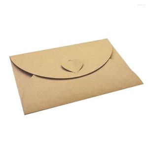 Geschenkwikkeling 40 van de blanco Baby shower Thank-you Note Brown Paper Envelop Hart Sluiting Begroet Verjaardagsfeest met 40 kaarten DIY