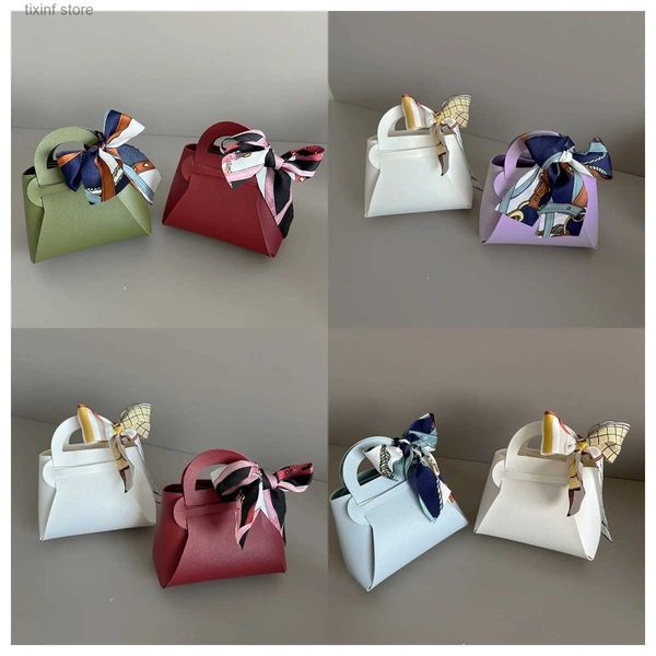 Cadeau Wrap 40pcs boîte-cadeau de Pâques en gros Eid vacances cadeaux boîte bébé douche en cuir sac cadeau emballage pour les petites entreprises emballage cadeau T240309
