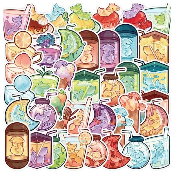 Cadeau cadeau 40pcs autocollants de bouteille en verre pour scrapbooking papeterie fournitures d'artisanat de guitare esthétique autocollant d'anime matériel de scrapbooking