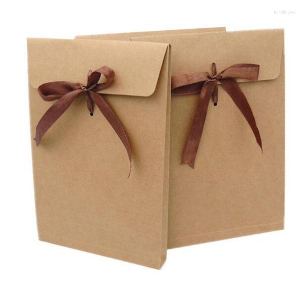 Emballage cadeau 40 pièces sacs en papier Kraft ruban joint Carton enveloppe carte postale Po écharpe paquet boîte pochette