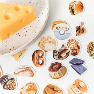 Cadeauverpakking 45 stuks/doos Mini Boxed Sticker Handboek Voedsel Dessert Cake Bakken Decoratie Vormige Stickers Afdichting