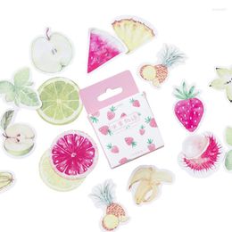 Geschenkwikkeling 45 PCS/Pack Kawaii Pink Strawberry Sticker Cute Furits Mini Paper Decoration Diy Ablum Diary Scrapbooking Label