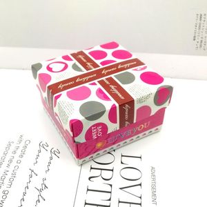 Papel de regalo 45pcs Square Dot Pink Wedding Favor Candy Chocolate Box Compromiso