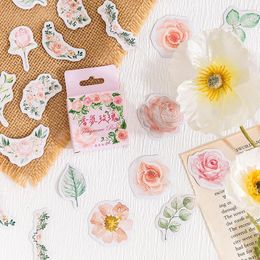 Geschenkomschakeling 46 % Sticker Rose Plant Flower Diy Decoratief papier Journal Pracking Stationery Supplies Craft Standard