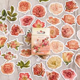 Geschenkwikkeling 46 % Vintage Plant Flower Decoratief doosstickers Pracking Label Dagboek Stationery Telefoon Journal Planner