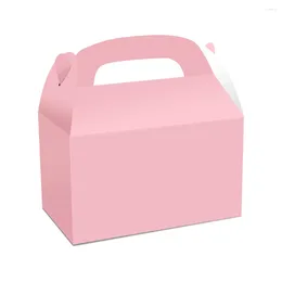 Emballage cadeau 48 paquets de boîtes de faveur de fête de pignon blanc pour la douche d'anniversaire 6x3.5x3.5 pouces rose