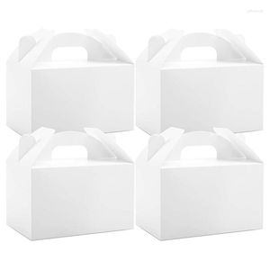 Geschenkwikkeling 48 Pack White Treat Gable Party Favor Boxes Paper onderdelen Kit voor verjaardagsdouche 6x3.5x3.5 inches