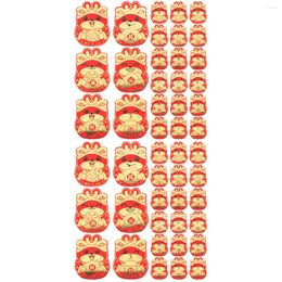 Emballage cadeau 48 pièces 2023 enveloppe rouge cadeaux chinois Hongbao sac d'argent enveloppes en espèces papier fournitures de fête du printemps