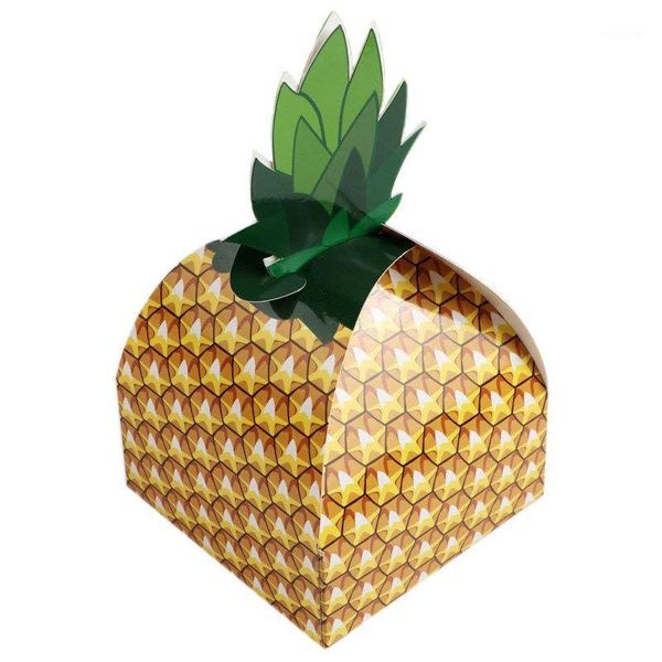 Emballage cadeau 48 pièces ananas faveurs boîtes 3D grands cadeaux pour décorations de fête tropicale hawaïenne Luau Supplie