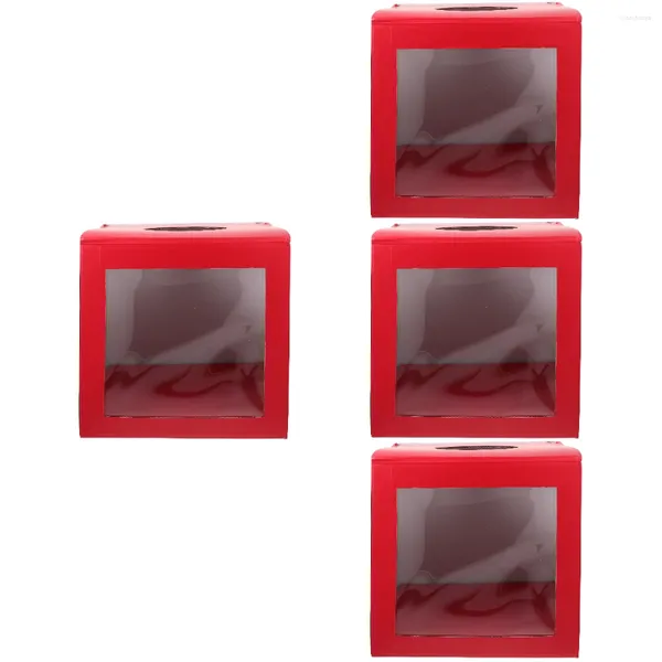 Papel de regalo 4 piezas Cajas Caja de bolas de rifa cuadrada Sugerencia de contenedor múltiple para fiesta