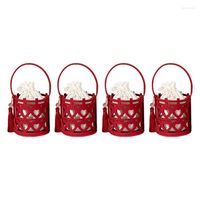 Emballage cadeau 4 pièces Chine mariage rouge sac à main boîte main sac fourre-tout accessoires de demoiselle d'honneur