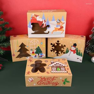 Cadeau cadeau 4pcs boîtes de Noël jouet présent bricolage emballage décor dessin animé fenêtre transparente boîte de papier pour l'année de Noël