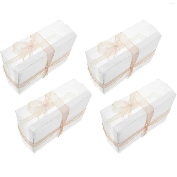 Emballage cadeau 4pcs Cupcake Carrier Cupcakes Muffins Desserts Box Container Treat Boxes