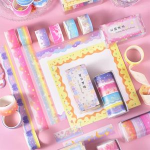 Cadeauverpakking 4 stuks Fantasie Wolken Sterren Bubbels Decoratieve Plakband Leuke Masking Washi Set Diy Scrapbooking Sticker Label Briefpapier