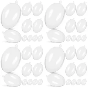 Geschenkomschakeling 4 stks Vulbare Baubbles Clear Egg Vorm ornamenten Transparante hangende ballen voor boomfestivaldecoratie