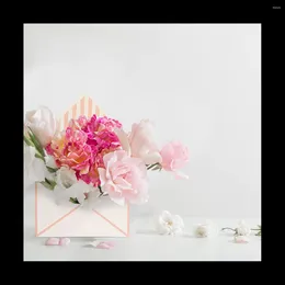 Confezioni regalo 4 pezzi Scatole per bouquet di fiori Scatole per imballaggio di carta da imballaggio per fiori Cestino pieghevole per la festa di nozze