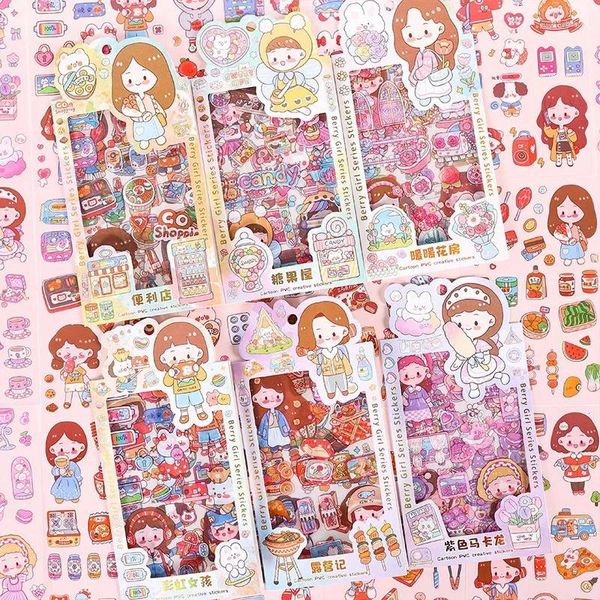 Enveloppe cadeau 4pcs / pack Diary Planner Sticker Matrime Material Modèle décoratif créatif mignon Cartoon Guka