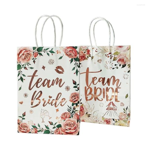 Cadeau cadeau 4pcs sacs de fleurs romantiques équipe mariée sac en papier pour fournitures de mariage