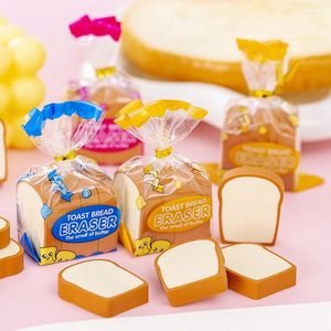 Geschenkomschakel 4 stks/set kawaii voedsel gum stationery toast brood rubberen potloodprijzen voor kinderen schattige schoolbenodigdheden