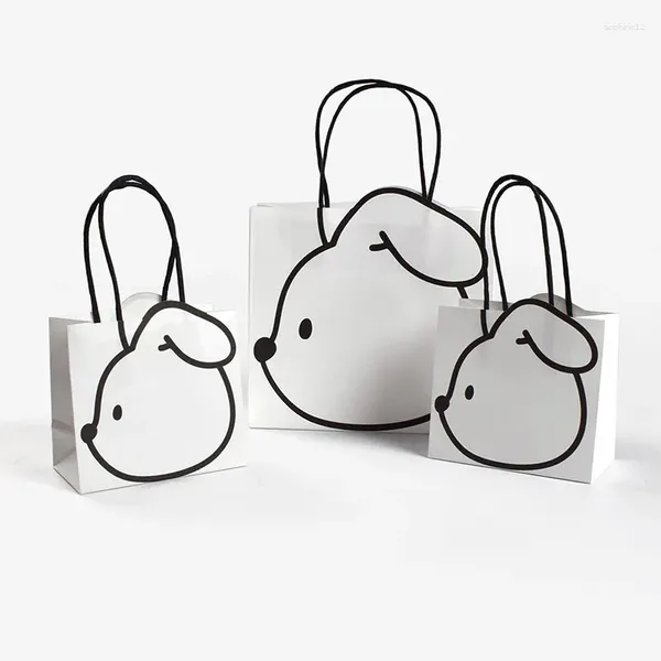 Cadeau cadeau 4pcs sac en papier simple 3D anniversaire d'enfants mignon fourre-tout animal