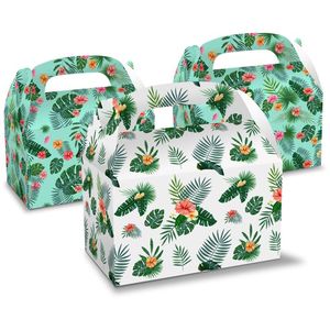 Geschenkomschakeling 4 van de zomer Hawaii Tropische plant bloemen Palmblad Verjaardagsfeestje Candy Tas draagbare dozen Kids Baby Shower Decorsgift