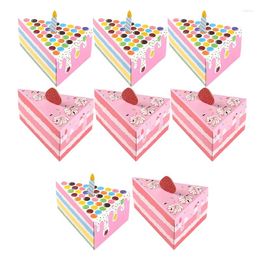 Cadeau cadeau 4pcs Triangle Bonbons Boîtes Gâteau Bougie Forme Mignon Cookies Emballage Boîte Pour Enfants Cadeaux Anniversaire Fournitures De Mariage