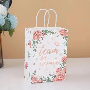Emballage cadeau 4pcs Sacs d'équipe de fête de mariage Sac en papier en or rose pour accessoires d'hôtes Flower Decor Supplies