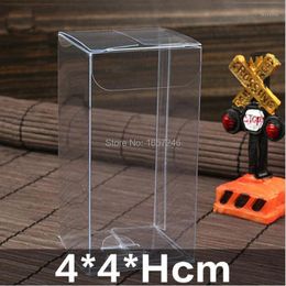 Emballage cadeau 4x4xHCM Transparent étanche PVC clair boîtes d'emballage en plastique petit artisanat fête de mariage faveur paquet boîte